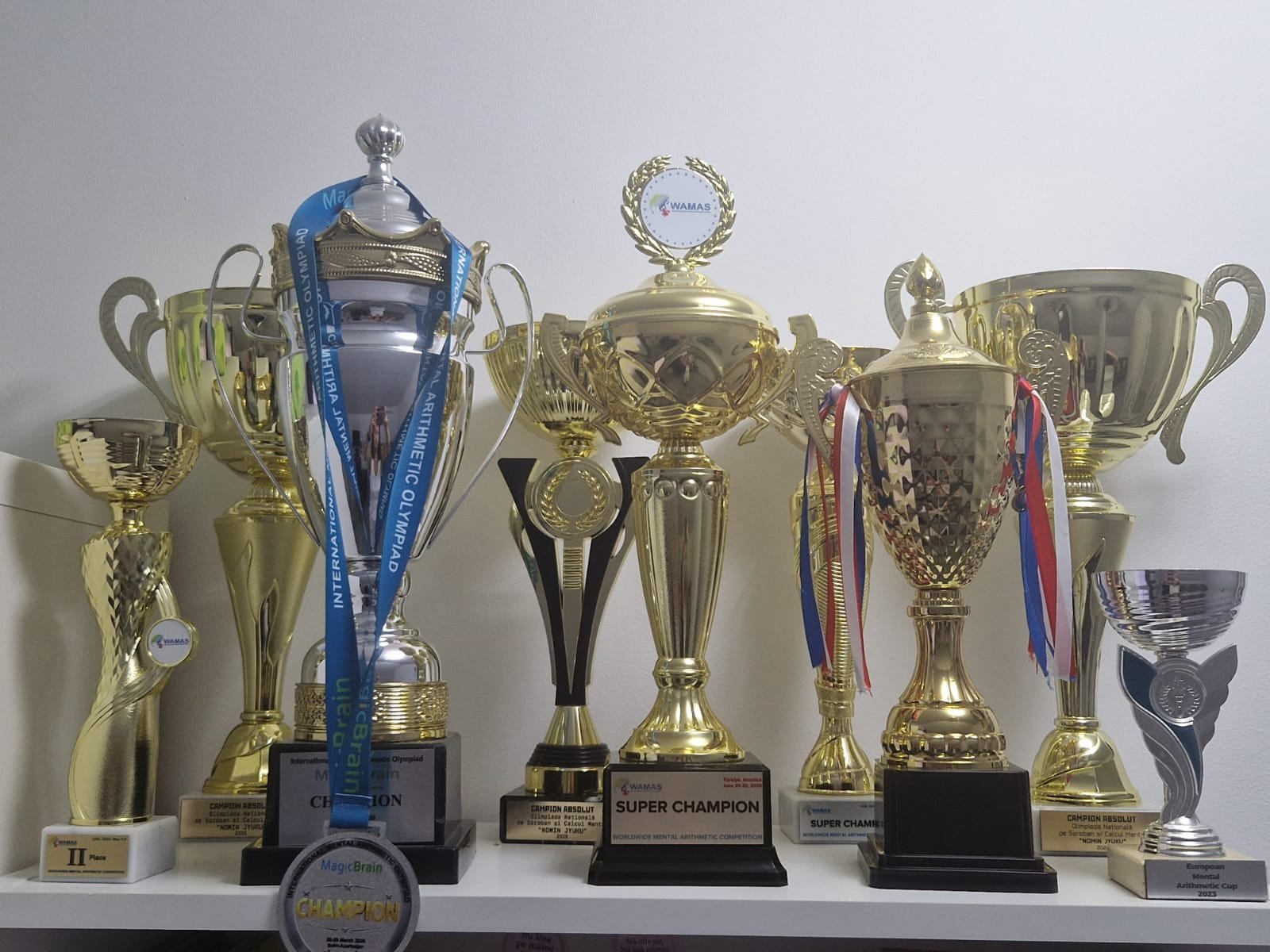 Colecție de trofee din competiții de calcul mental